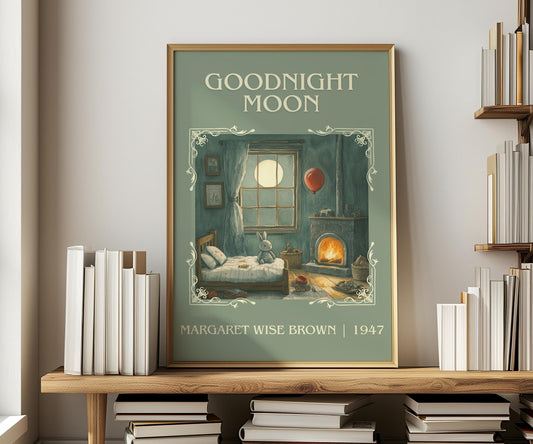 Goodnight Moon by Margaret Wise Brown | Descriptive Book Poster | Minimalist