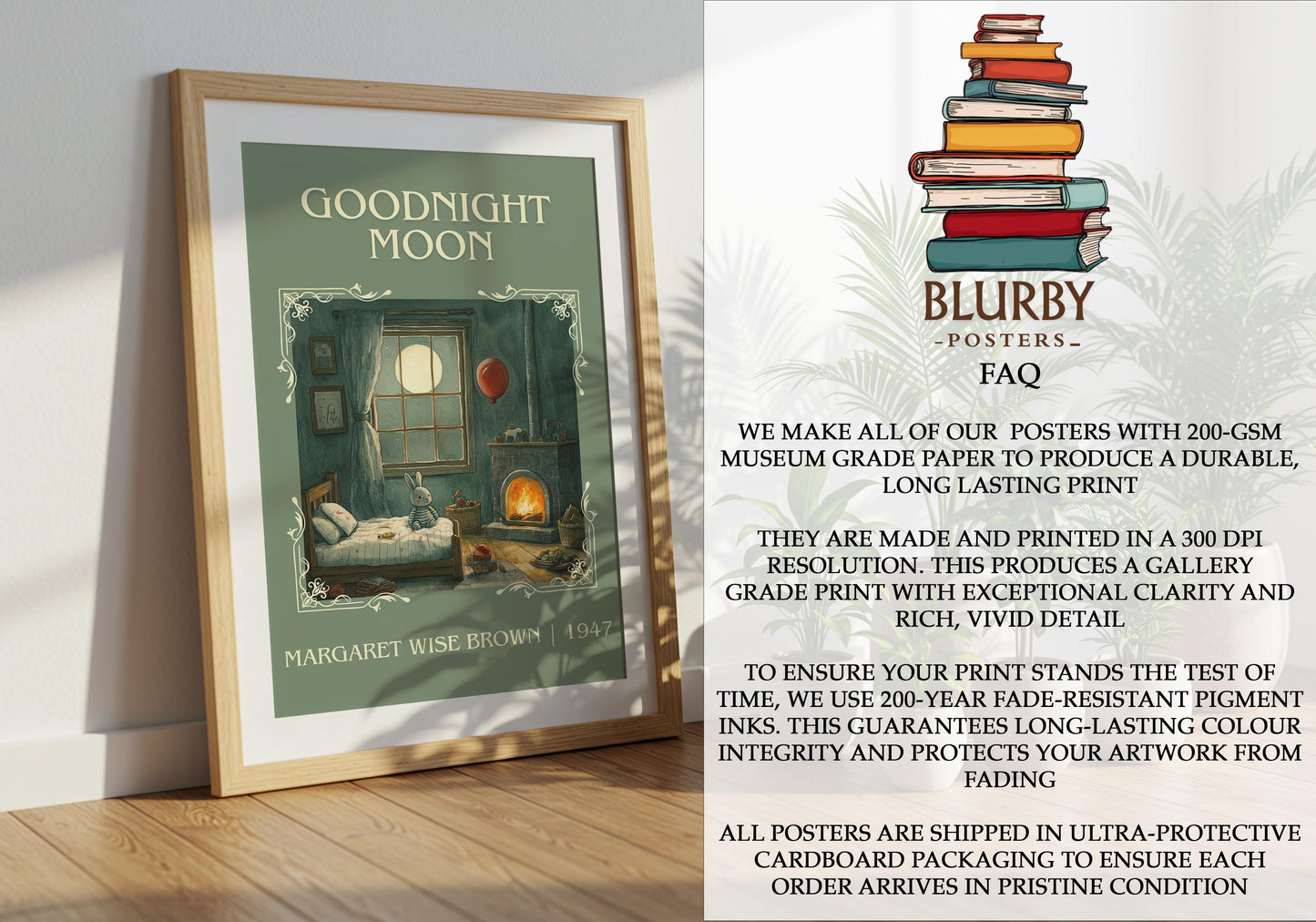 Goodnight Moon by Margaret Wise Brown | Descriptive Book Poster | Minimalist