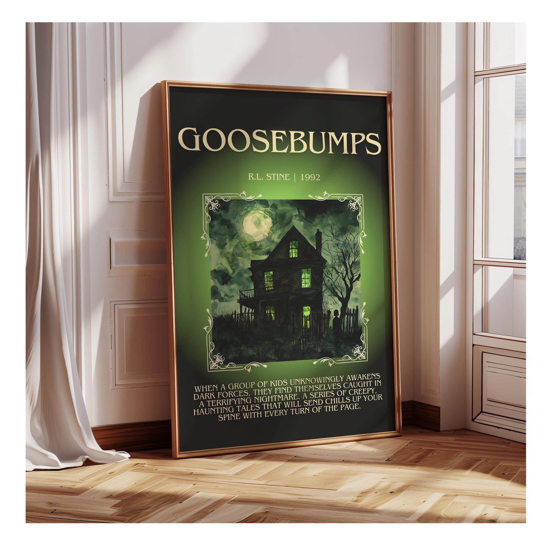 Goosebumps by R.L. Stine | Descriptive Book Poster | Blurby