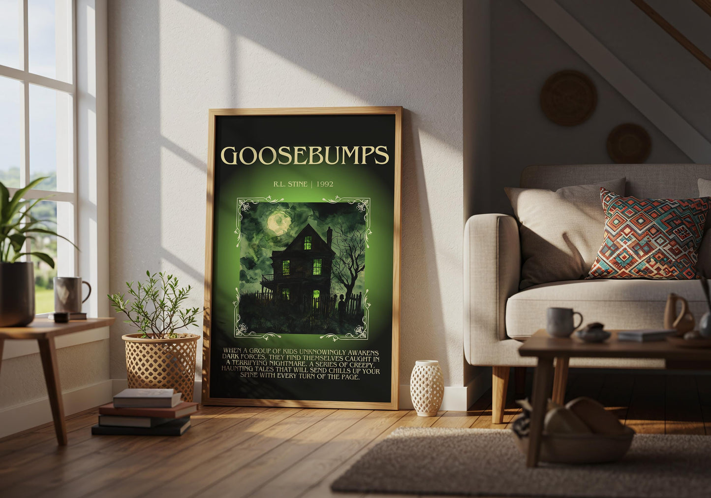 Goosebumps by R.L. Stine | Descriptive Book Poster | Blurby