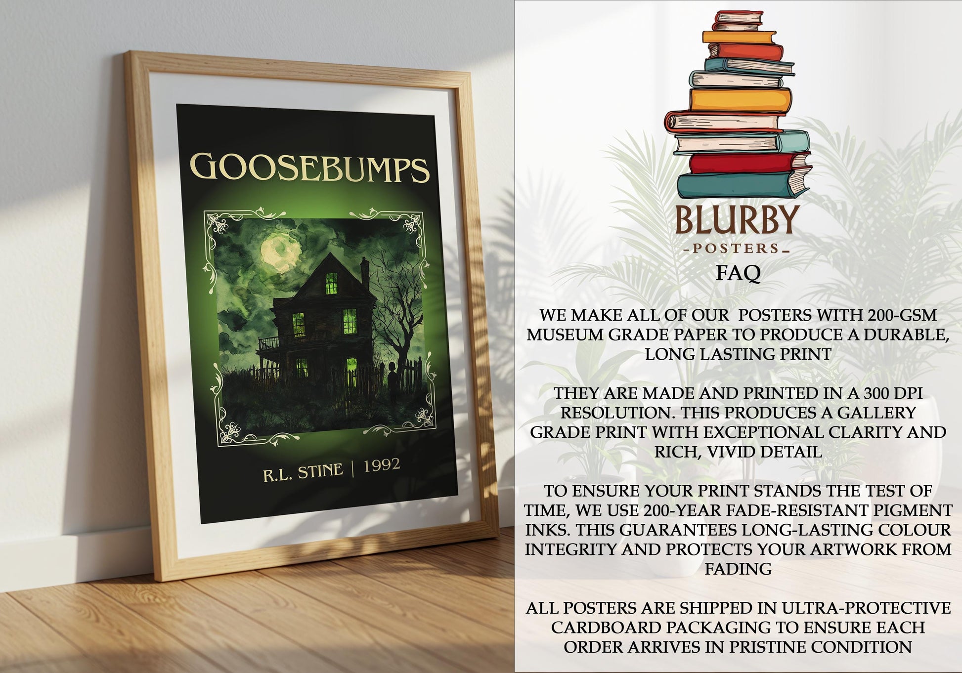 Goosebumps by R.L. Stine | Descriptive Book Poster | Minimalist