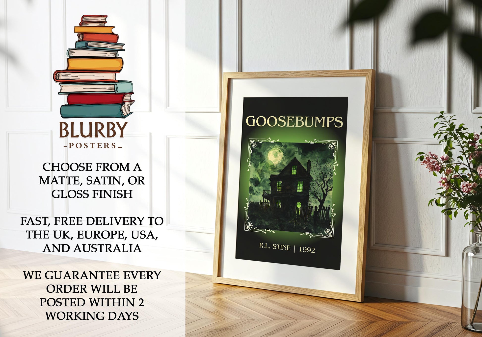 Goosebumps by R.L. Stine | Descriptive Book Poster | Minimalist