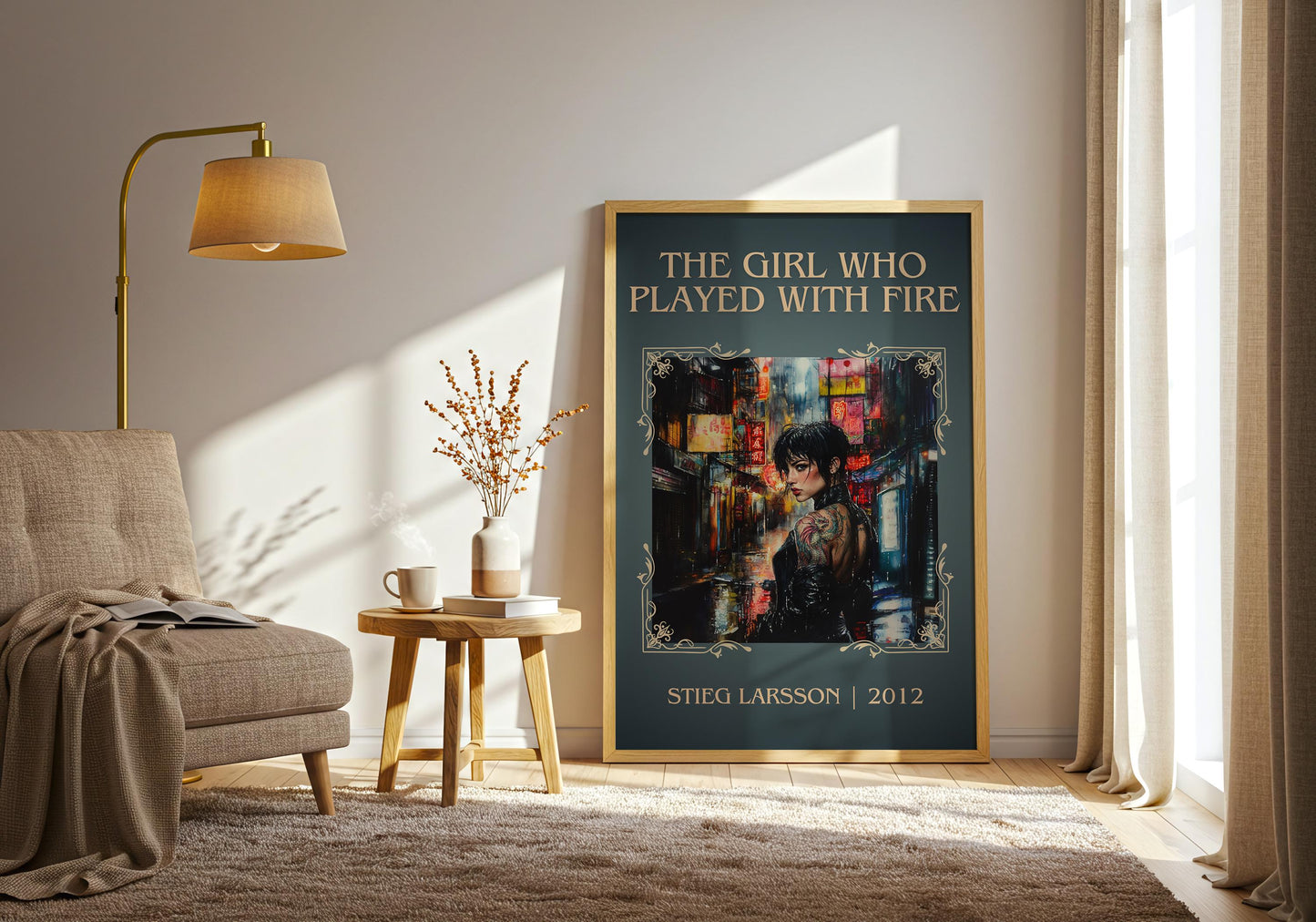 The Girl Who Played With Fire by Stieg Larsson | Descriptive Book Poster | Minimalist