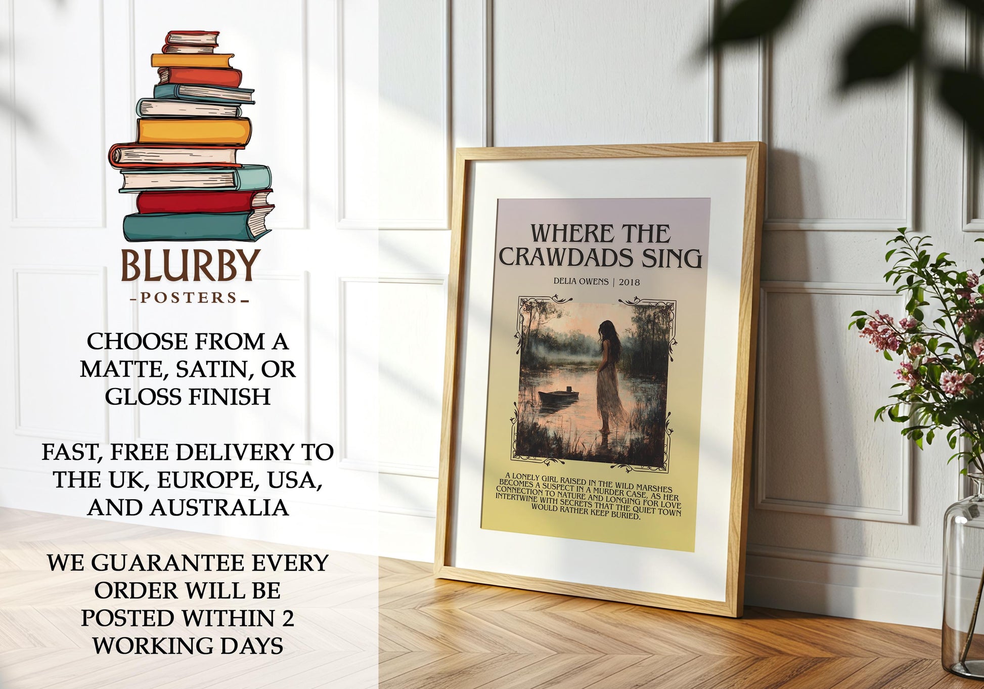 Where The Crawdads Sing by Delia Owens | Descriptive Book Poster | Blurby