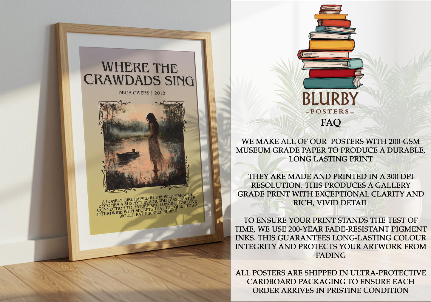 Where The Crawdads Sing by Delia Owens | Descriptive Book Poster | Blurby
