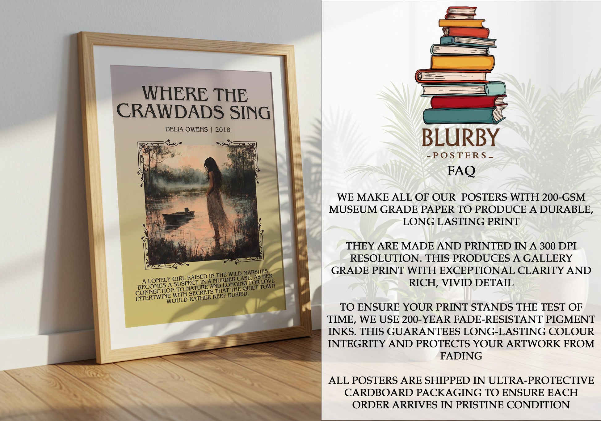 Where The Crawdads Sing by Delia Owens | Descriptive Book Poster | Blurby
