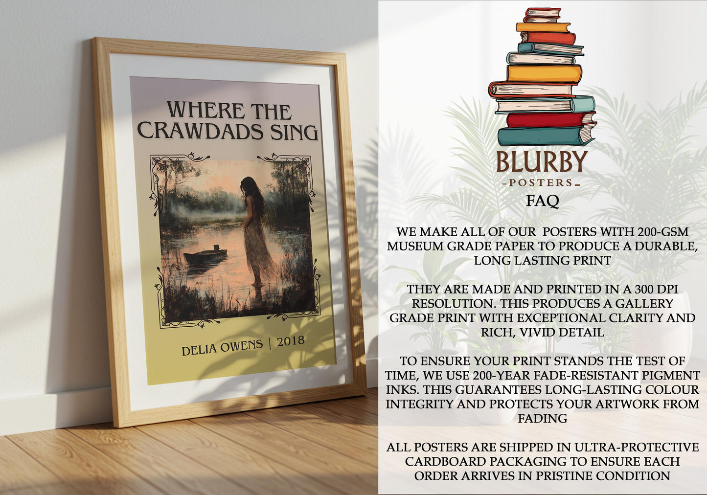 Where The Crawdads Sing by Delia Owens | Descriptive Book Poster | Minimalist