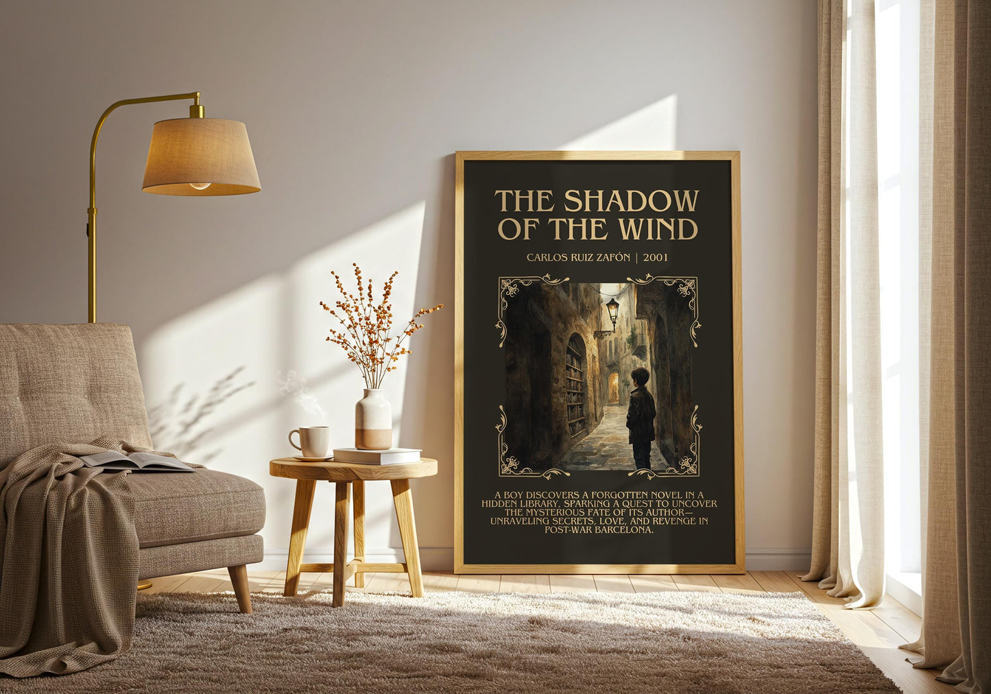 The Shadow Of The Wind by Carlos Ruiz Zafon | Descriptive Book Poster | Blurby