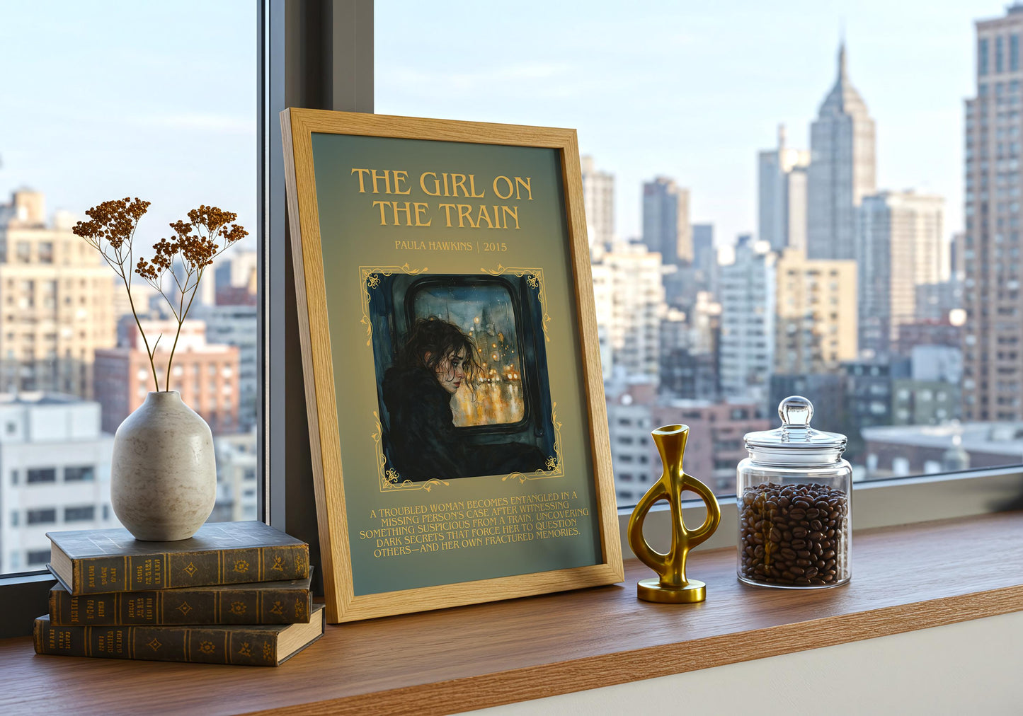 The Girl On The Train by Paula Hawkins | Descriptive Book Poster | Blurby