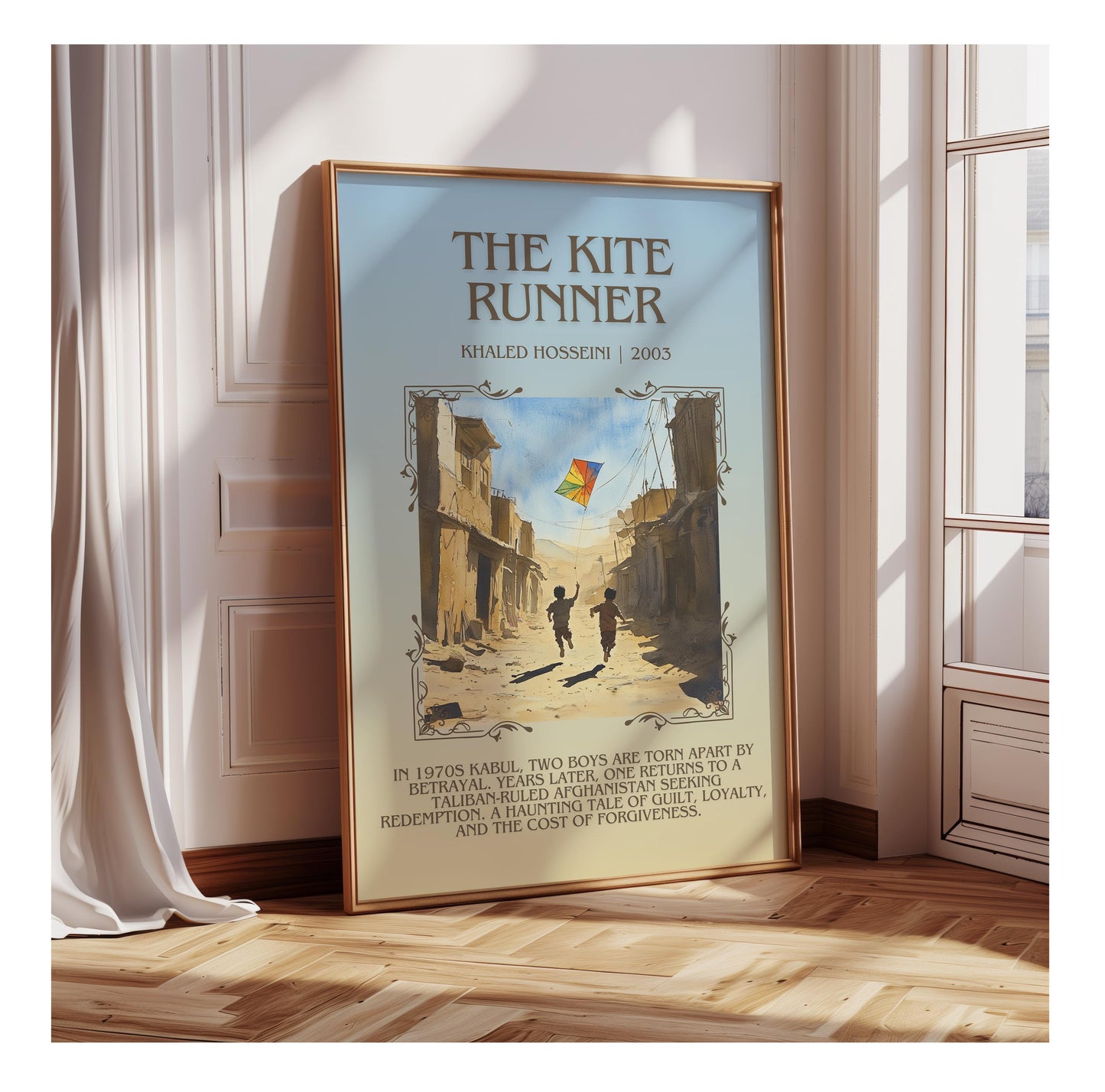 The Kite Runner by Khaled Hosseini | Descriptive Book Poster | Blurby