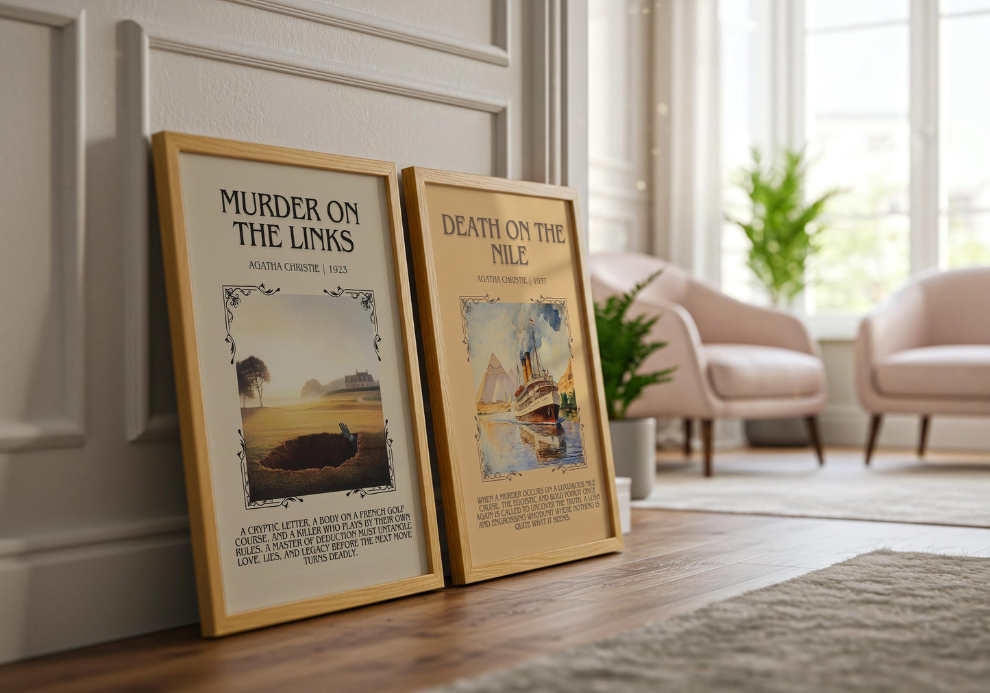 Murder On The Links by Agatha Christie | Descriptive Book Poster | Blurby