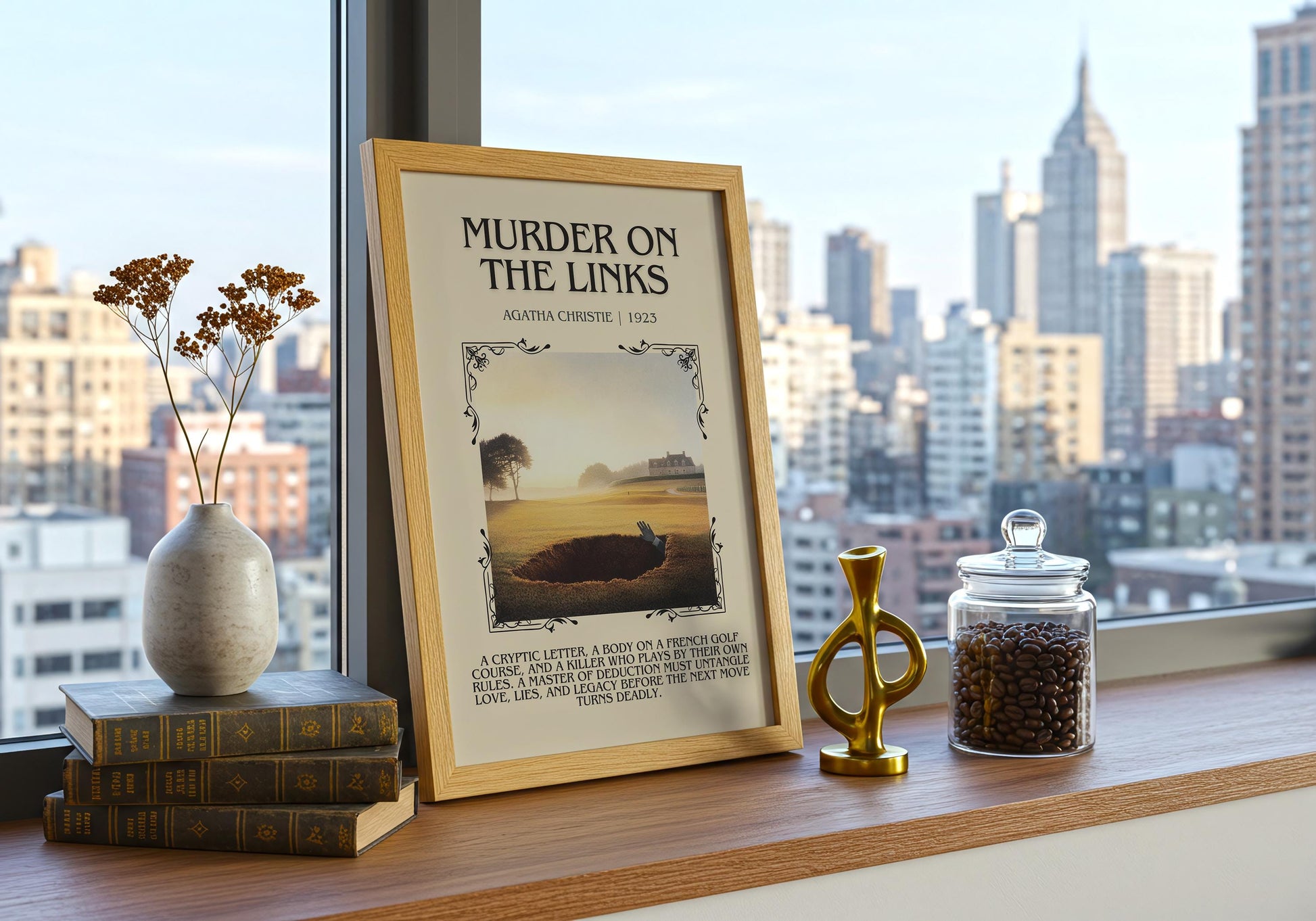 Murder On The Links by Agatha Christie | Descriptive Book Poster | Blurby