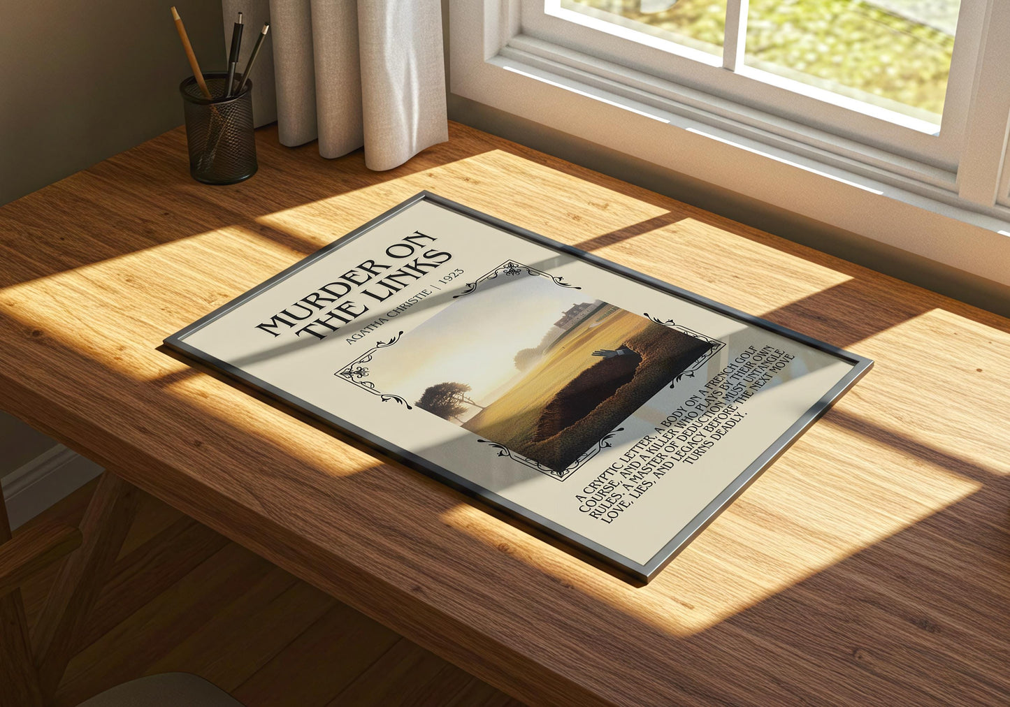 Murder On The Links by Agatha Christie | Descriptive Book Poster | Blurby