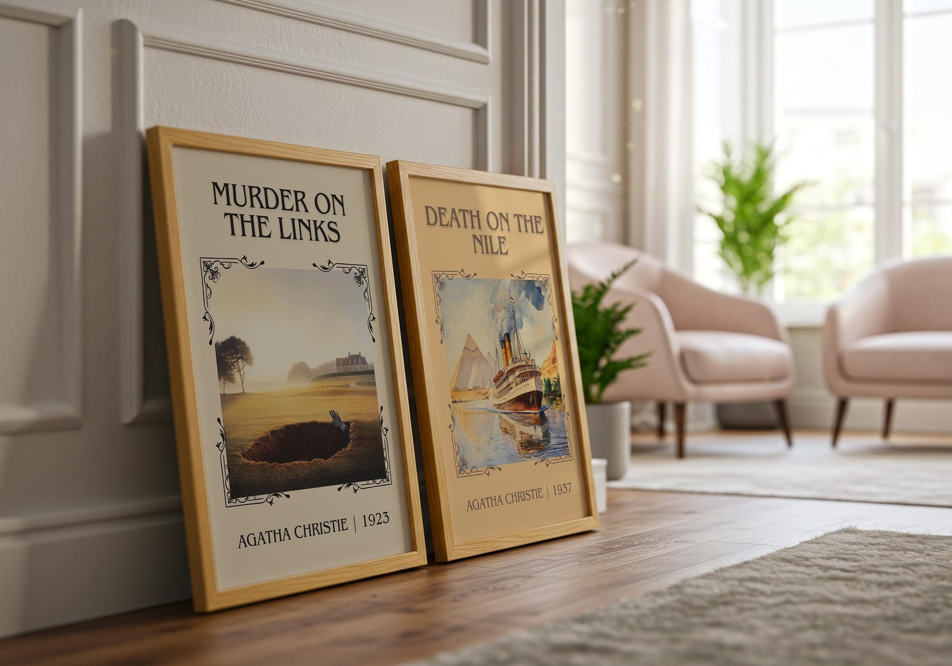 Murder On The Links by Agatha Christie | Descriptive Book Poster | Minimalist