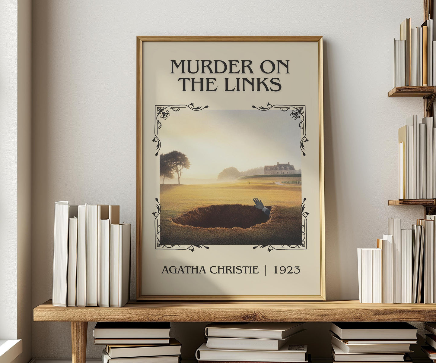 Murder On The Links by Agatha Christie | Descriptive Book Poster | Minimalist