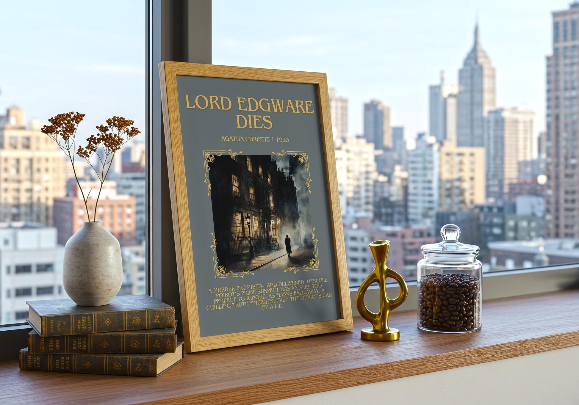 Lord Edgware Dies by Agatha Christie | Descriptive Book Poster | Blurby