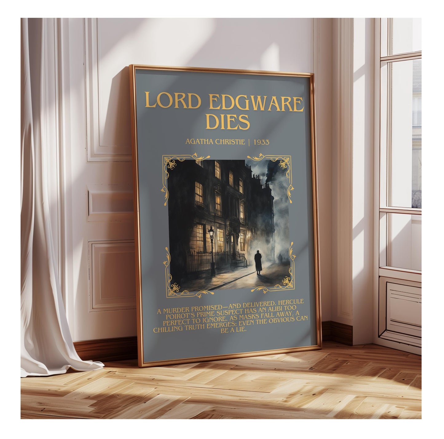 Lord Edgware Dies by Agatha Christie | Descriptive Book Poster | Blurby