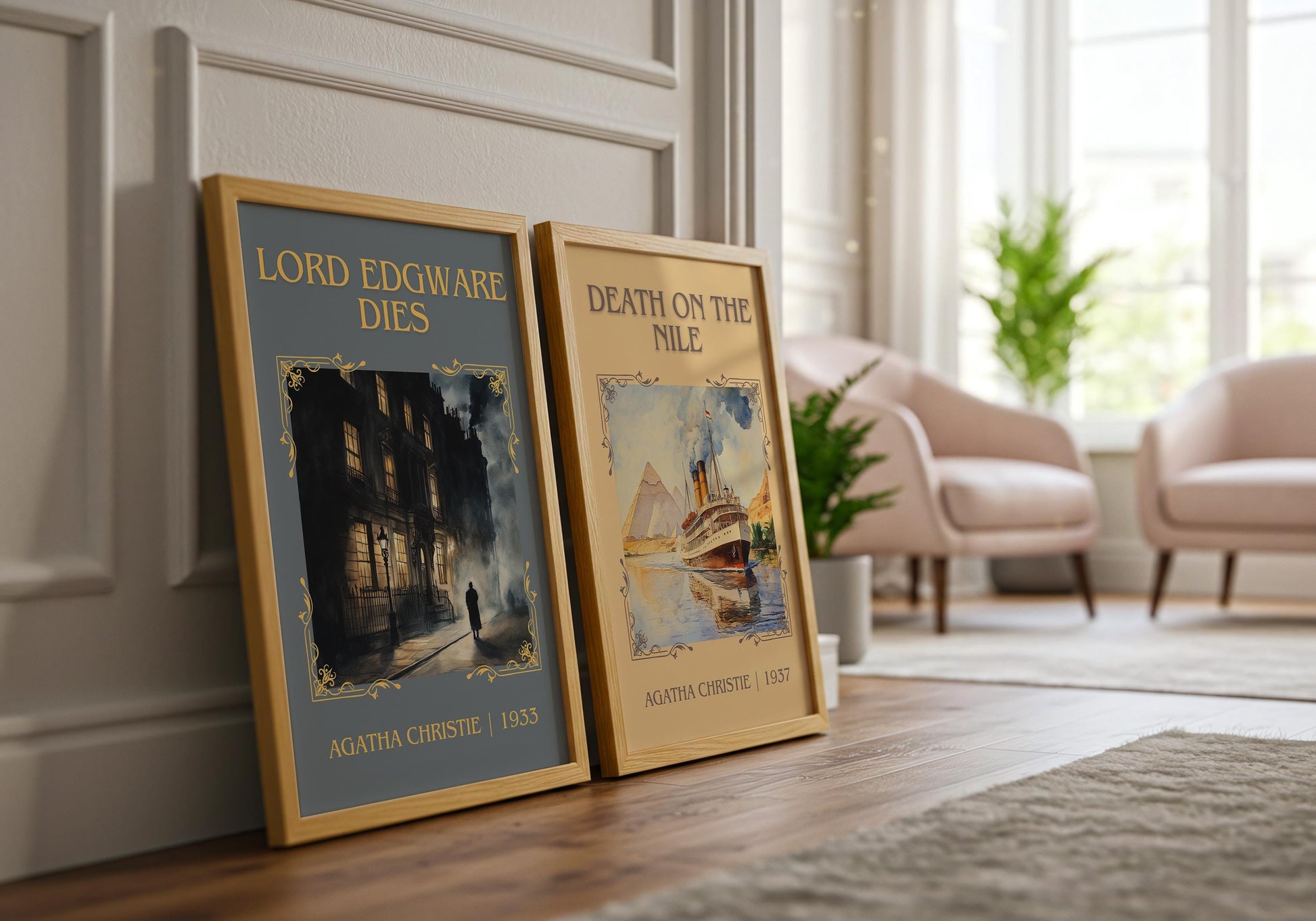 Lord Edgware Dies by Agatha Christie | Descriptive Book Poster | Minimalist