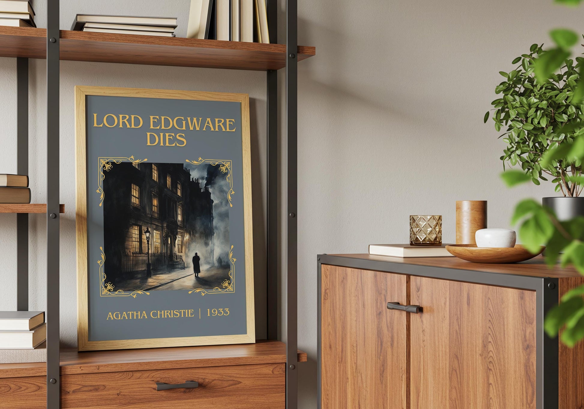 Lord Edgware Dies by Agatha Christie | Descriptive Book Poster | Minimalist