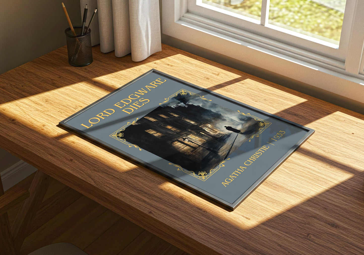 Lord Edgware Dies by Agatha Christie | Descriptive Book Poster | Minimalist