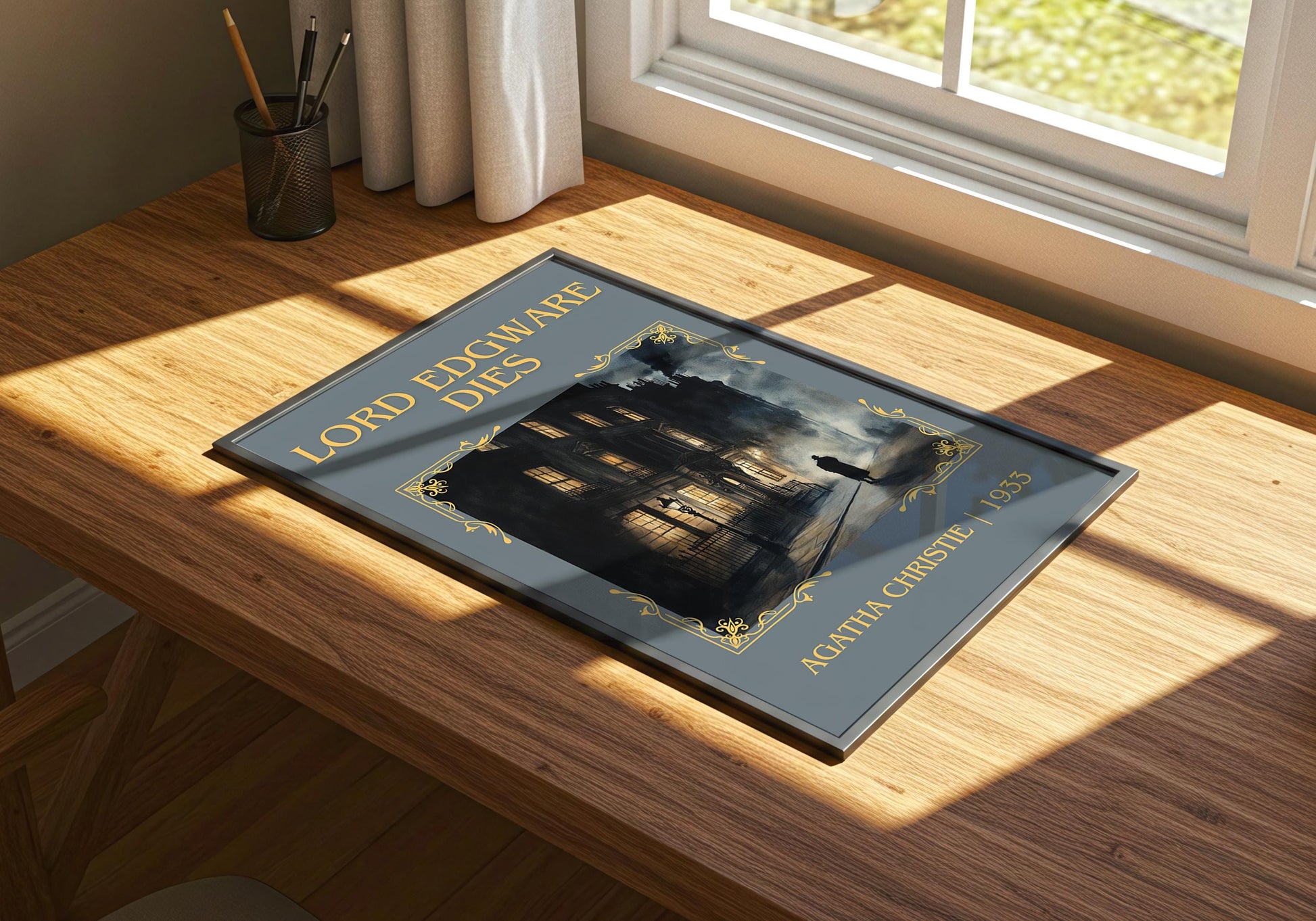 Lord Edgware Dies by Agatha Christie | Descriptive Book Poster | Minimalist