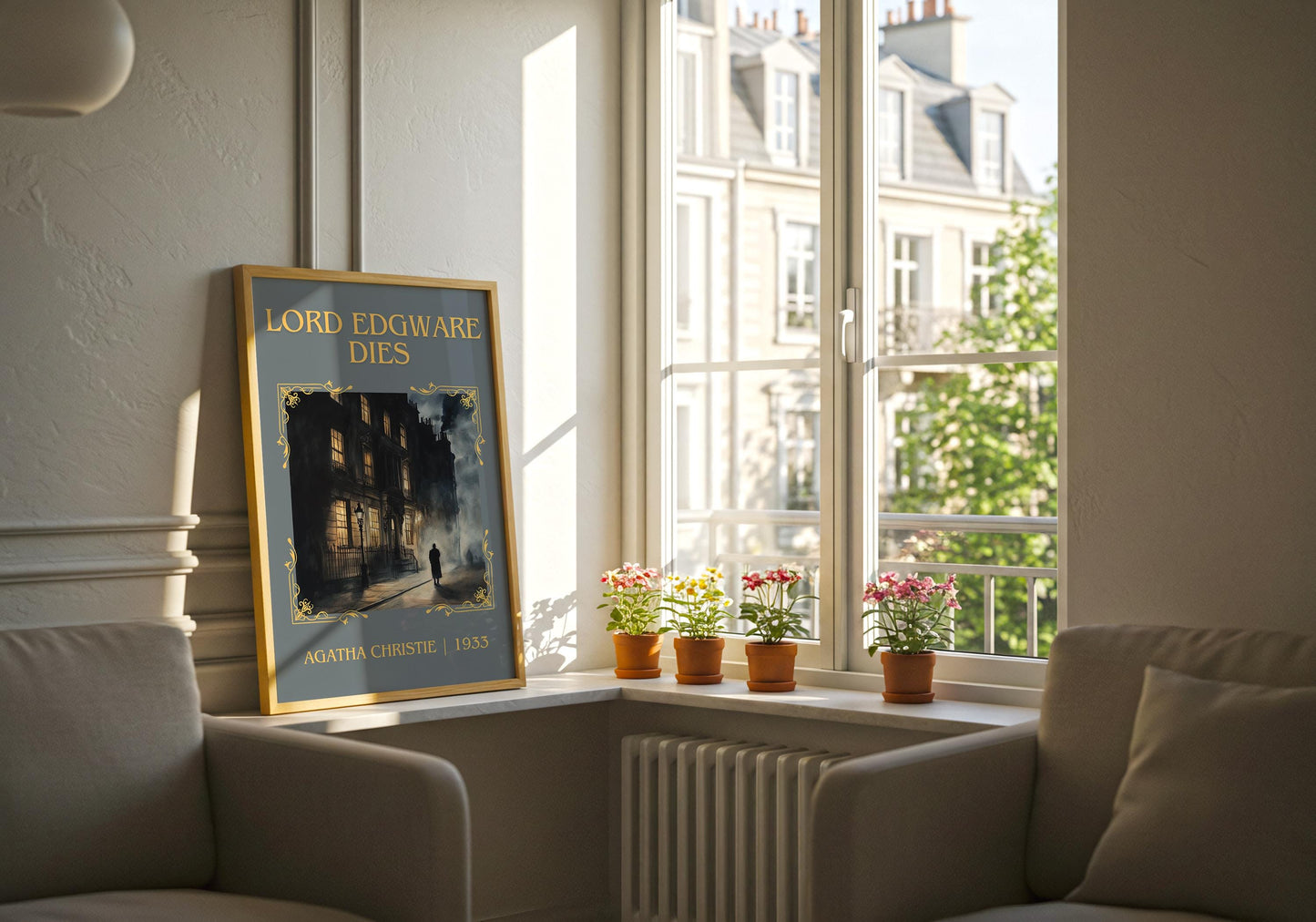 Lord Edgware Dies by Agatha Christie | Descriptive Book Poster | Minimalist