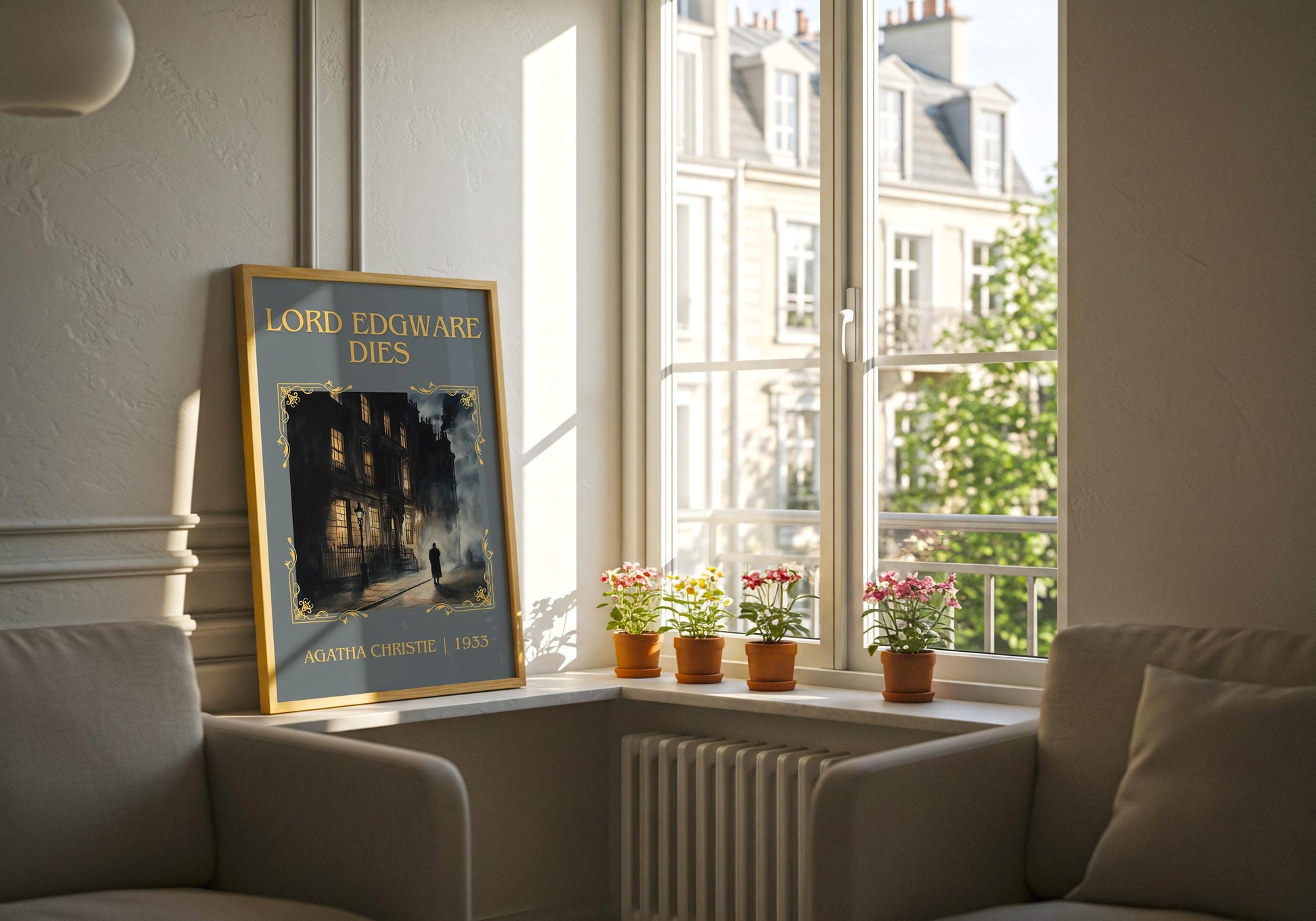 Lord Edgware Dies by Agatha Christie | Descriptive Book Poster | Minimalist