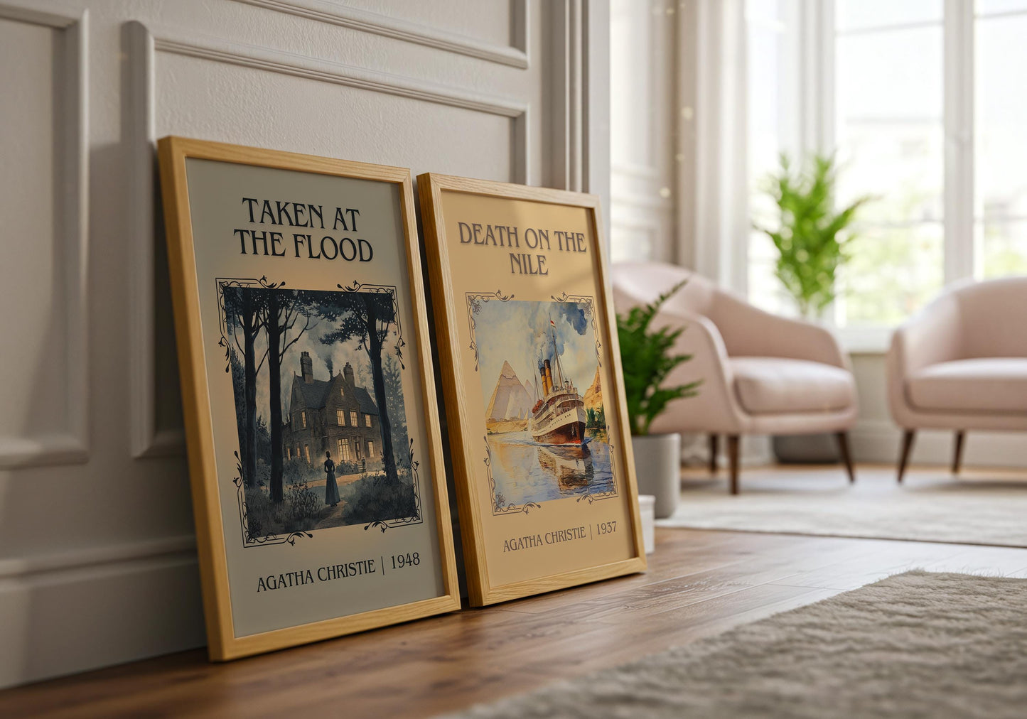 Taken At The Flood by Agatha Christie | Descriptive Book Poster | Minimalist