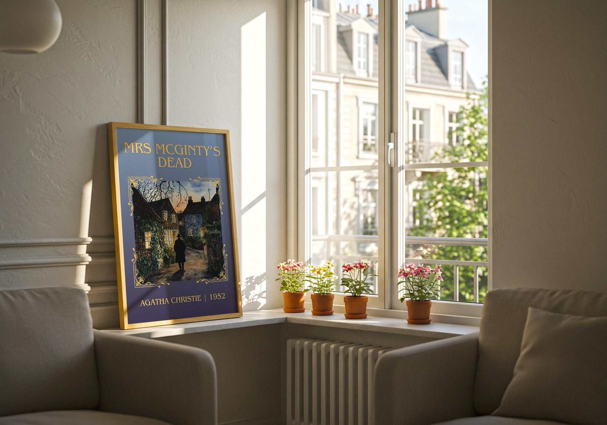 Mrs McGinty's Dead by Agatha Christie | Descriptive Book Poster | Minimalist