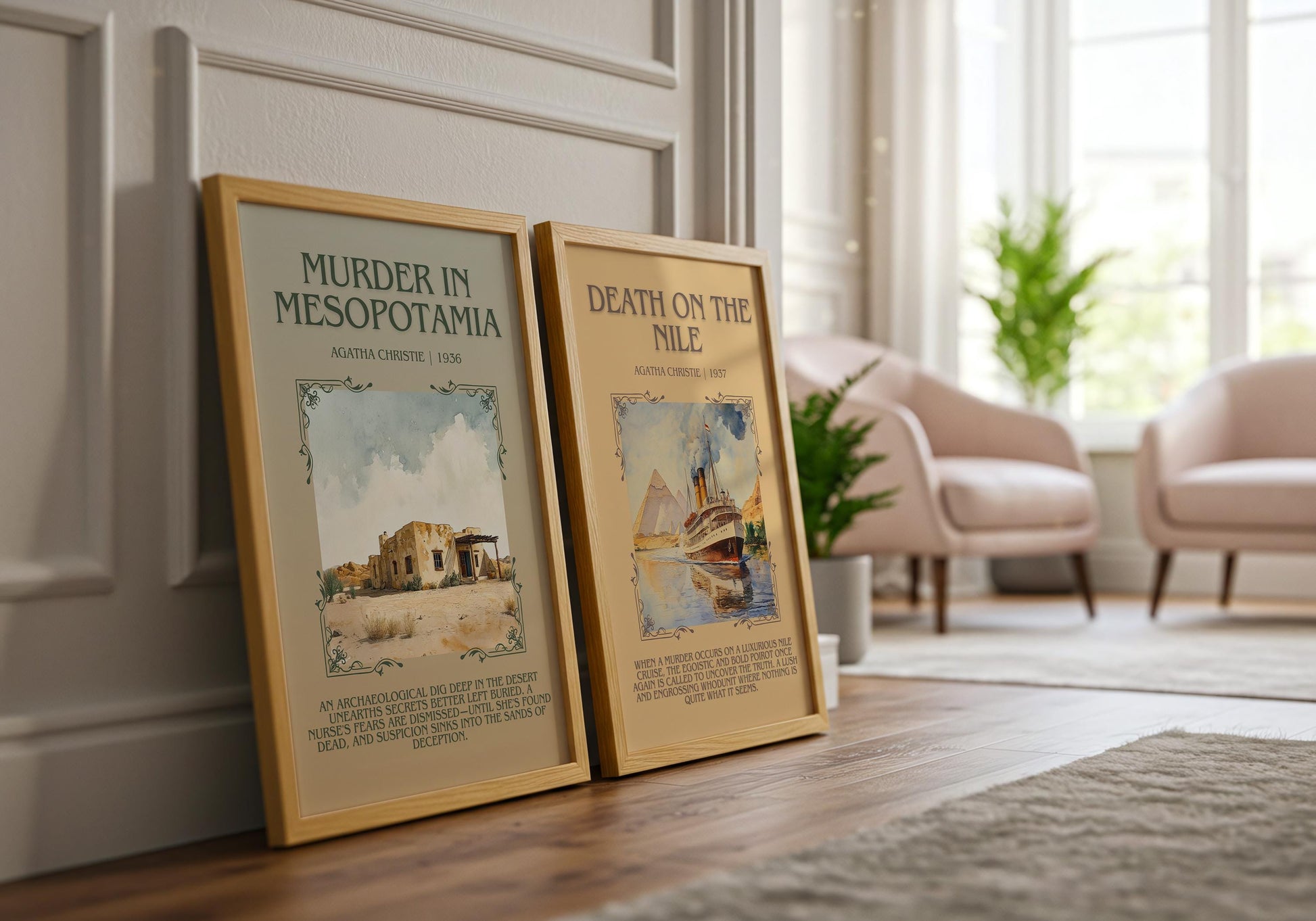 Murder In Mesopotamia by Agatha Christie | Descriptive Book Poster | Blurby
