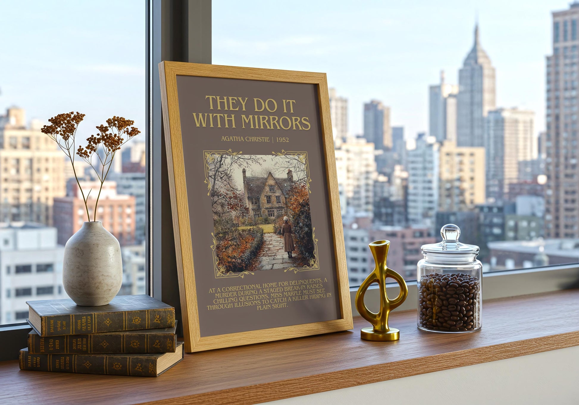 They Do It With Mirrors by Agatha Christie | Descriptive Book Poster | Blurby