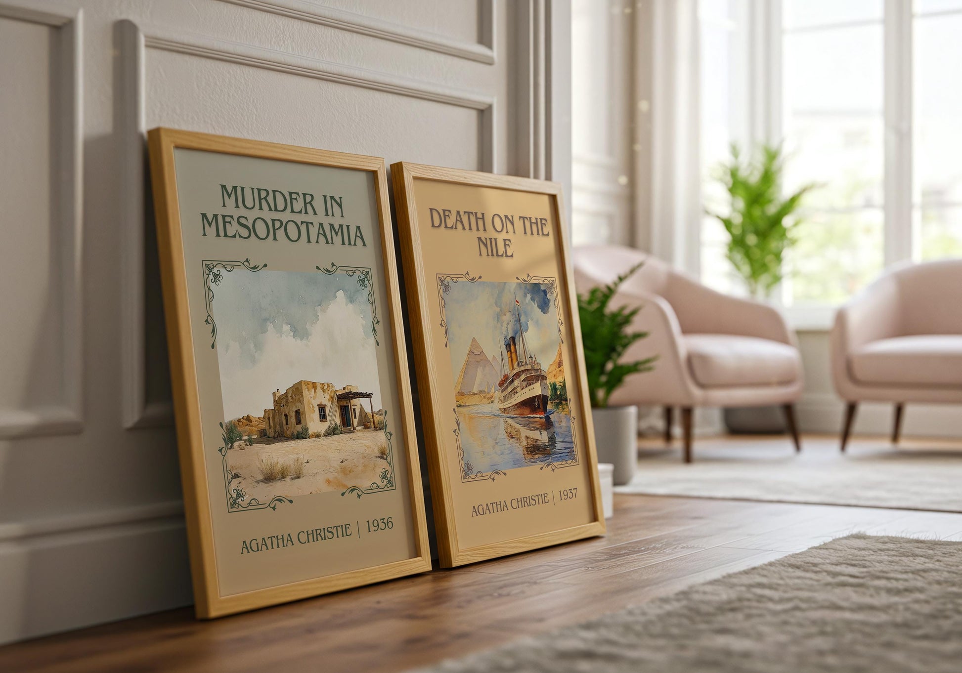 Murder In Mesopotamia by Agatha Christie | Descriptive Book Poster | Minimalist