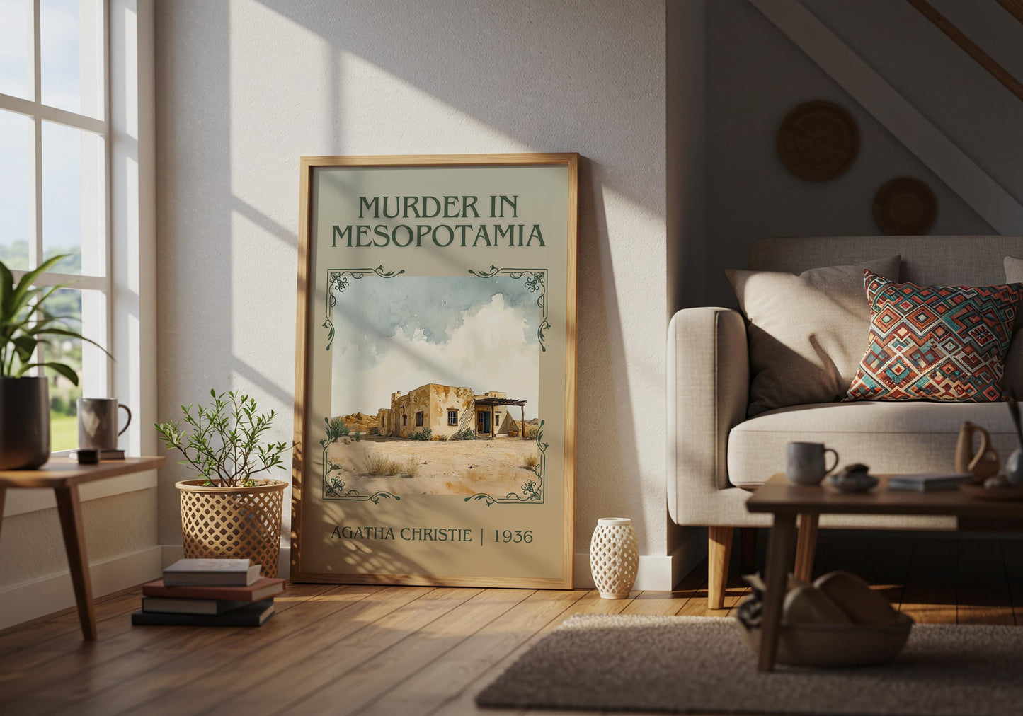 Murder In Mesopotamia by Agatha Christie | Descriptive Book Poster | Minimalist