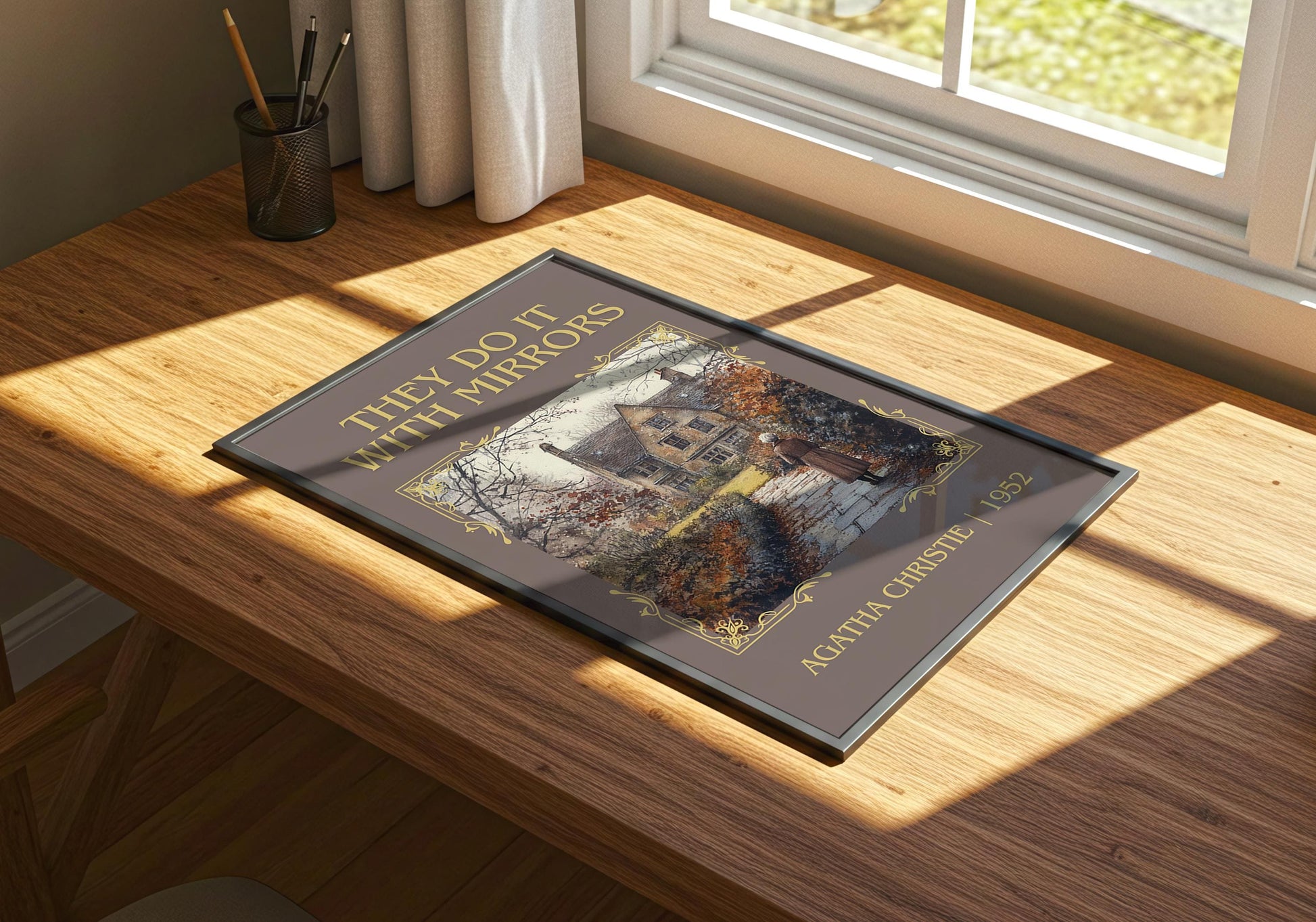 They Do It With Mirrors by Agatha Christie | Descriptive Book Poster | Minimalist