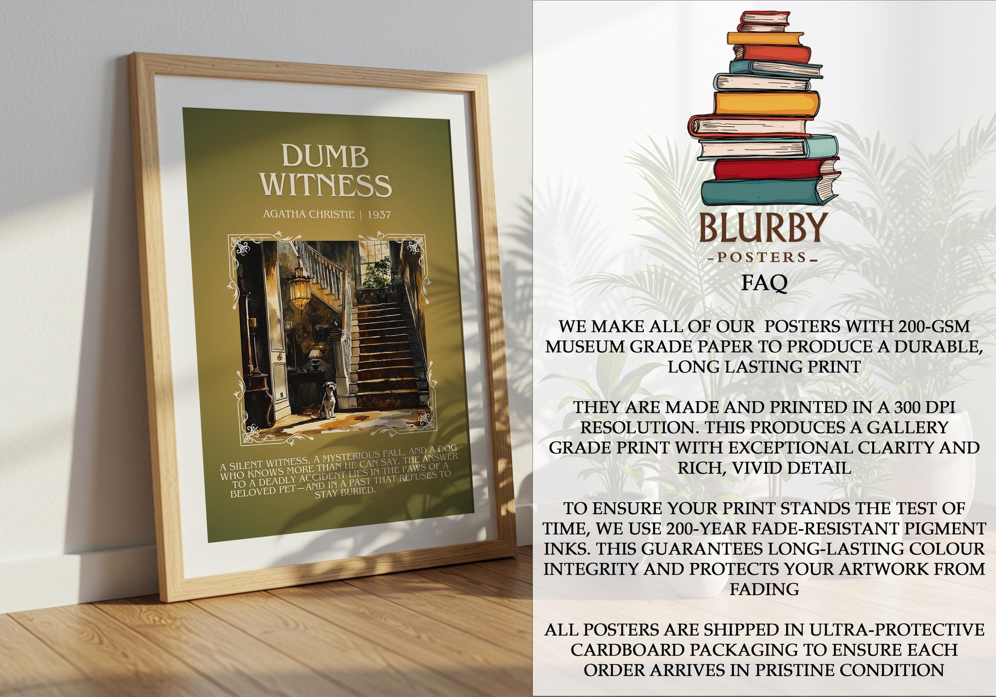 Dumb Witness by Agatha Christie | Descriptive Book Poster | Blurby