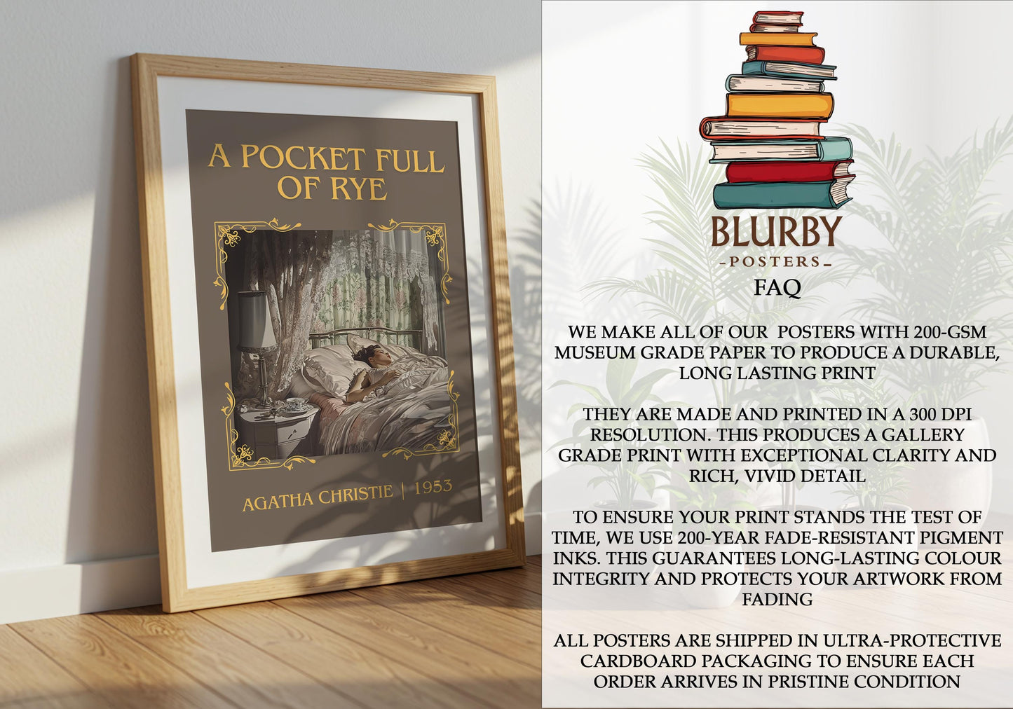 A Pocket Full Of Rye by Agatha Christie | Descriptive Book Poster | Minimalist