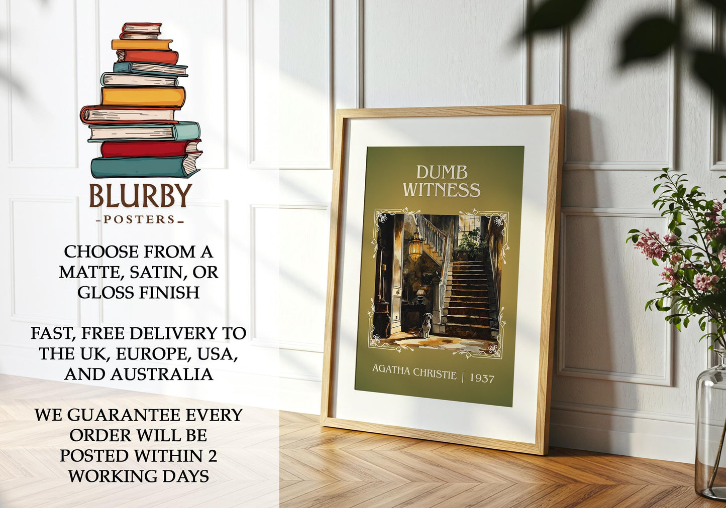 Dumb Witness by Agatha Christie | Descriptive Book Poster | Minimalist