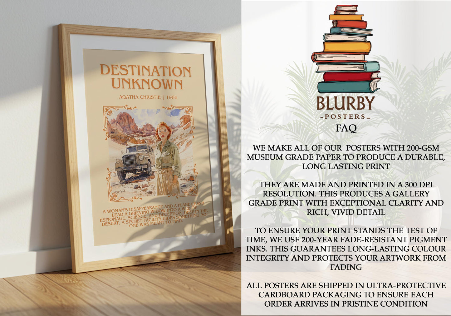 Destination Unknown by Agatha Christie | Descriptive Book Poster | Blurby