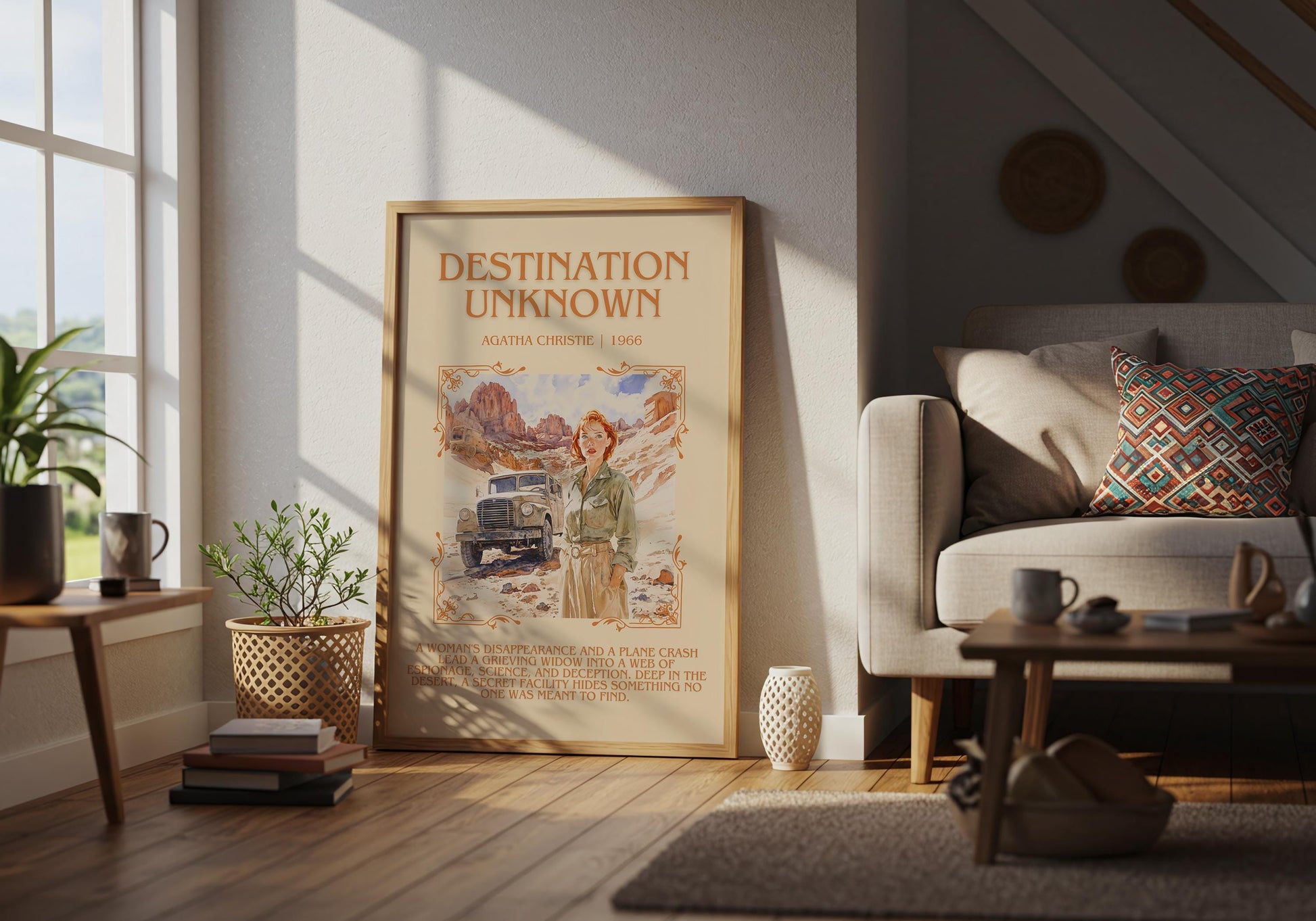 Destination Unknown by Agatha Christie | Descriptive Book Poster | Blurby