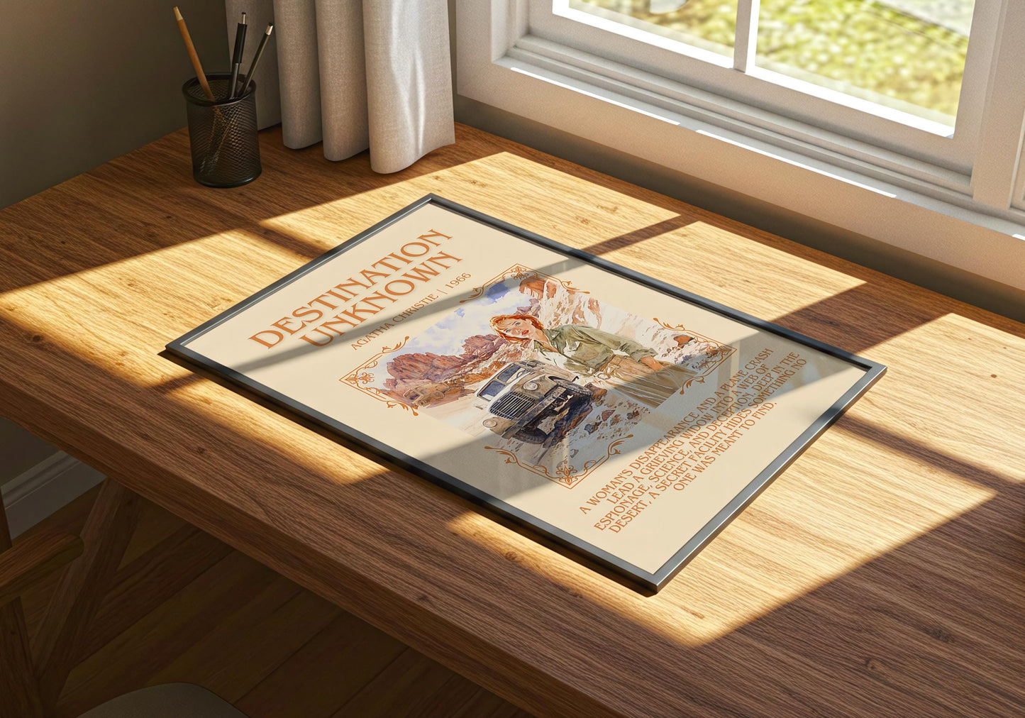 Destination Unknown by Agatha Christie | Descriptive Book Poster | Blurby