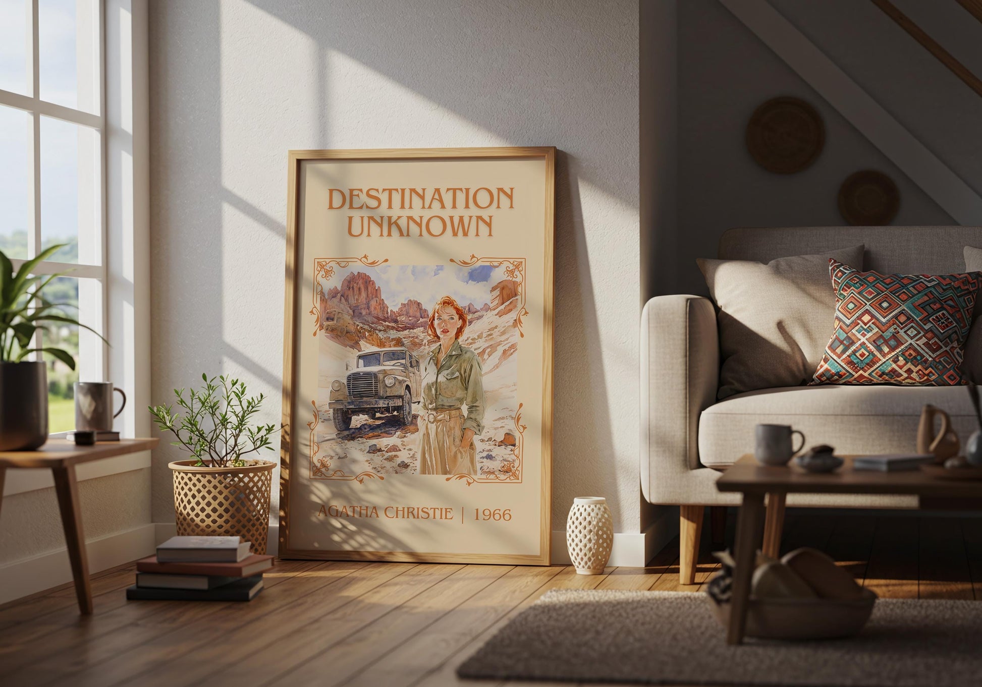 Destination Unknown by Agatha Christie | Descriptive Book Poster | Minimalist