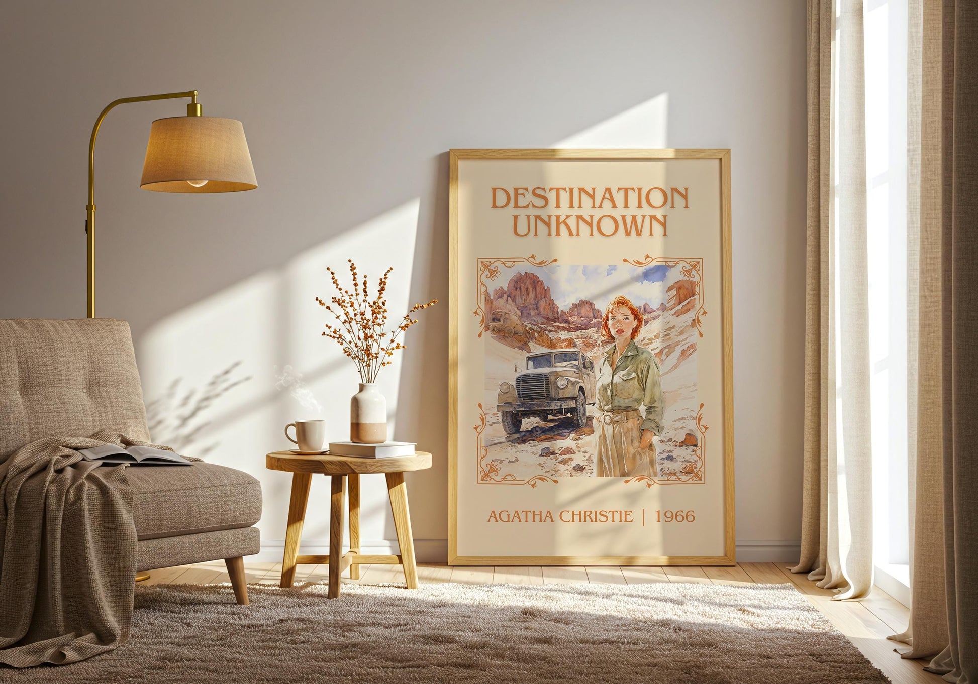 Destination Unknown by Agatha Christie | Descriptive Book Poster | Minimalist