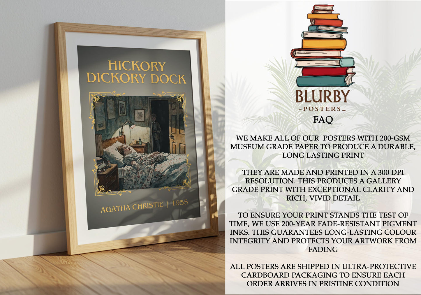 Hickory Dickory Dock by Agatha Christie | Descriptive Book Poster | Minimalist