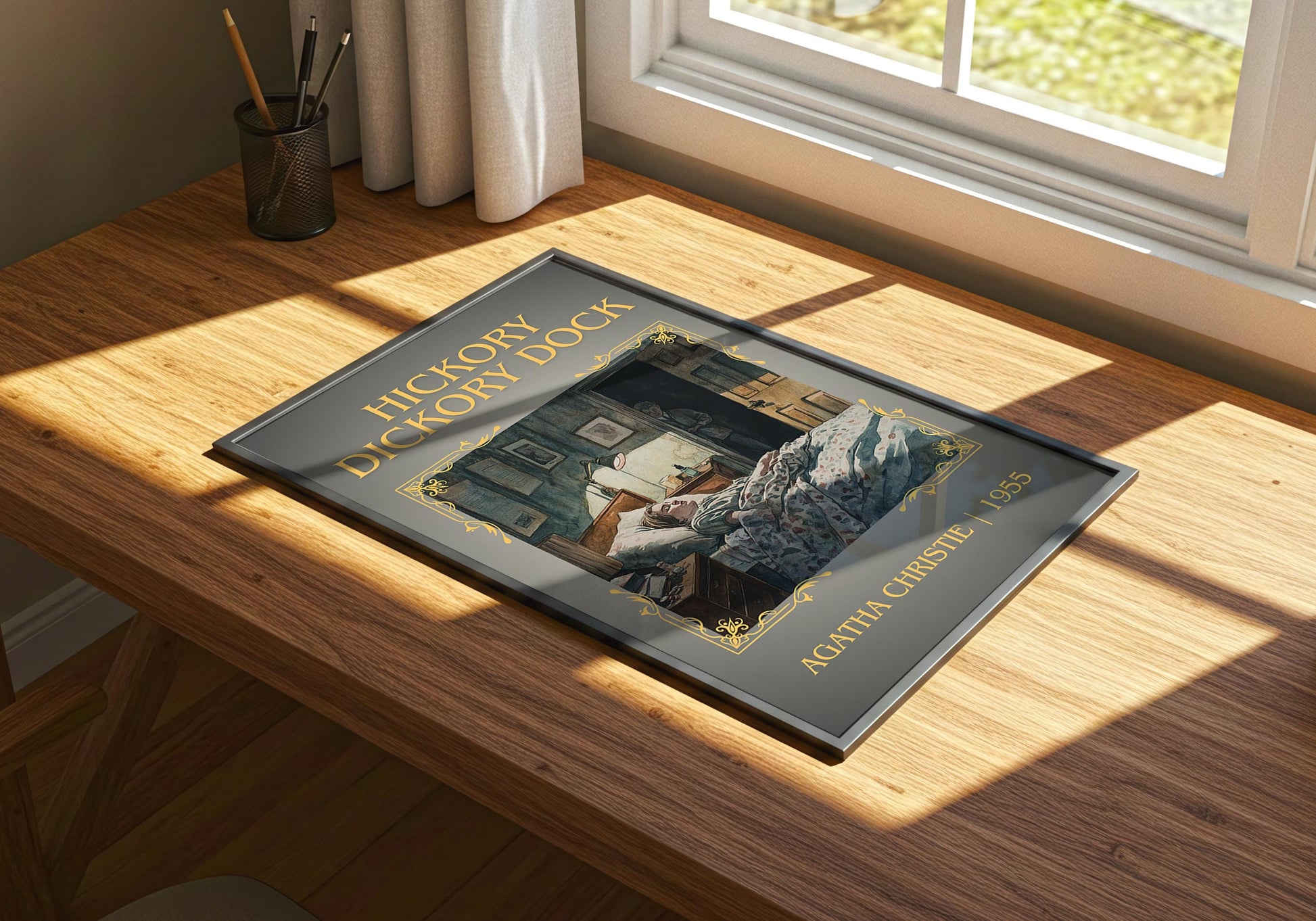 Hickory Dickory Dock by Agatha Christie | Descriptive Book Poster | Minimalist