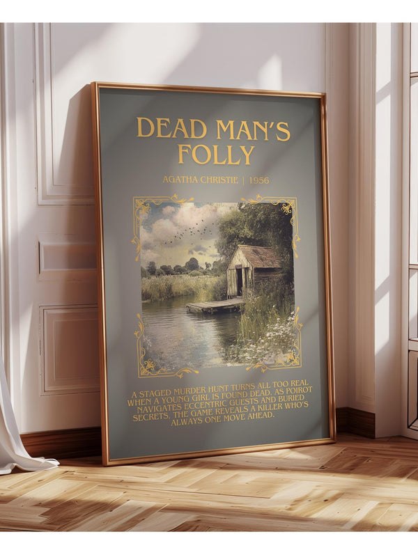 Dead Man's Folly minimalist poster paper finish options – matte satin gloss