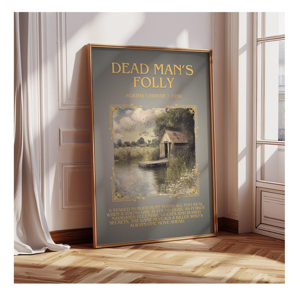 Dead Man's Folly minimalist poster paper finish options – matte satin gloss