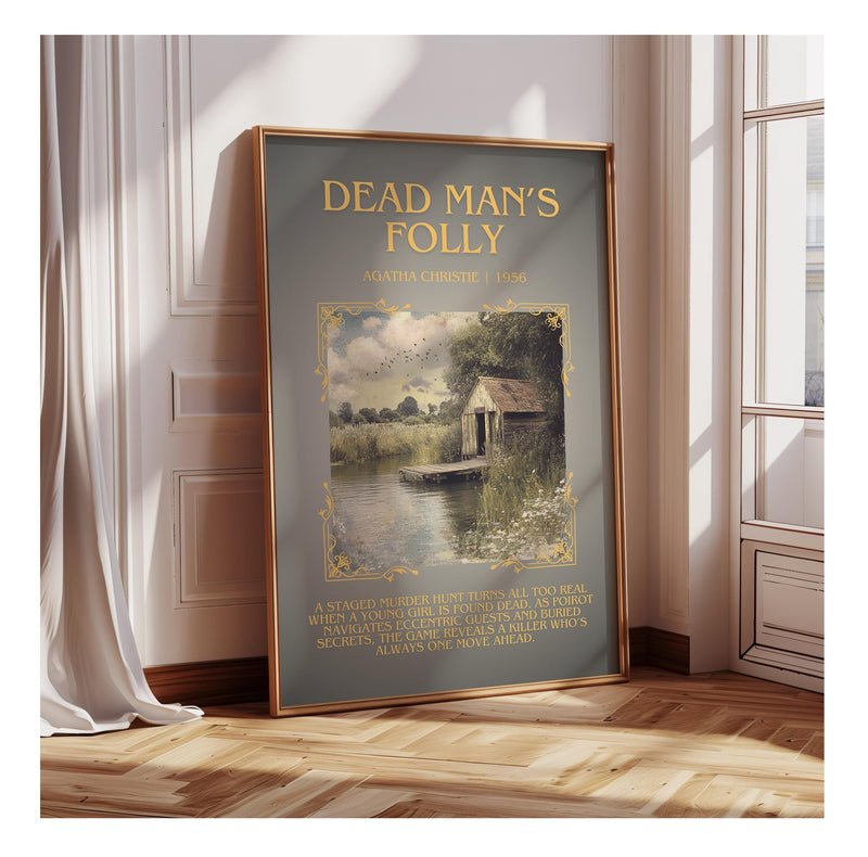 Dead Man's Folly minimalist poster paper finish options – matte satin gloss