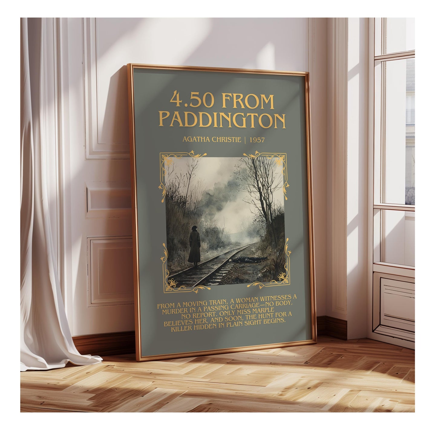 4.50 From Paddington by Agatha Christie | Descriptive Book Poster | Blurby