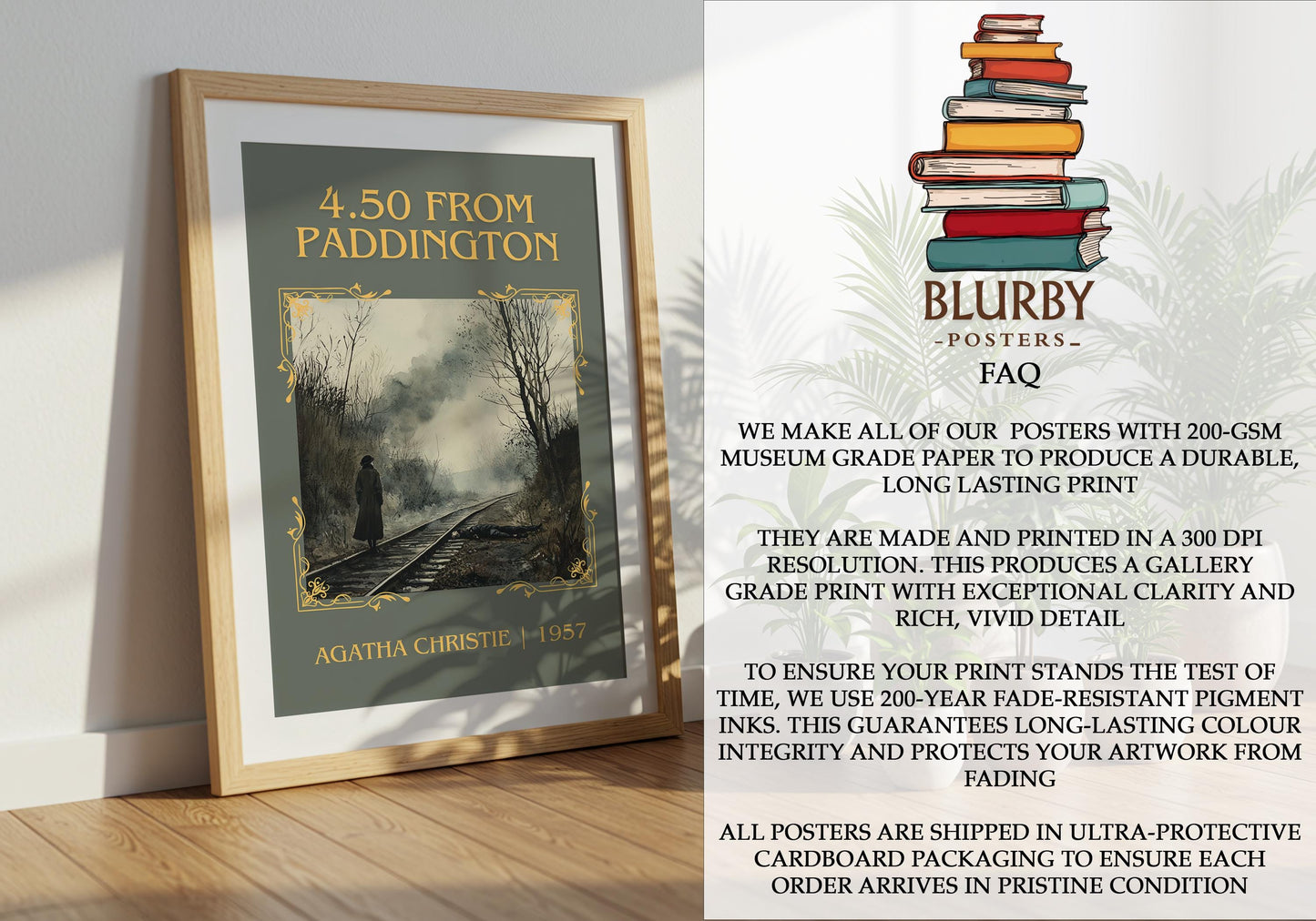 4.50 From Paddington by Agatha Christie | Descriptive Book Poster | Minimalist