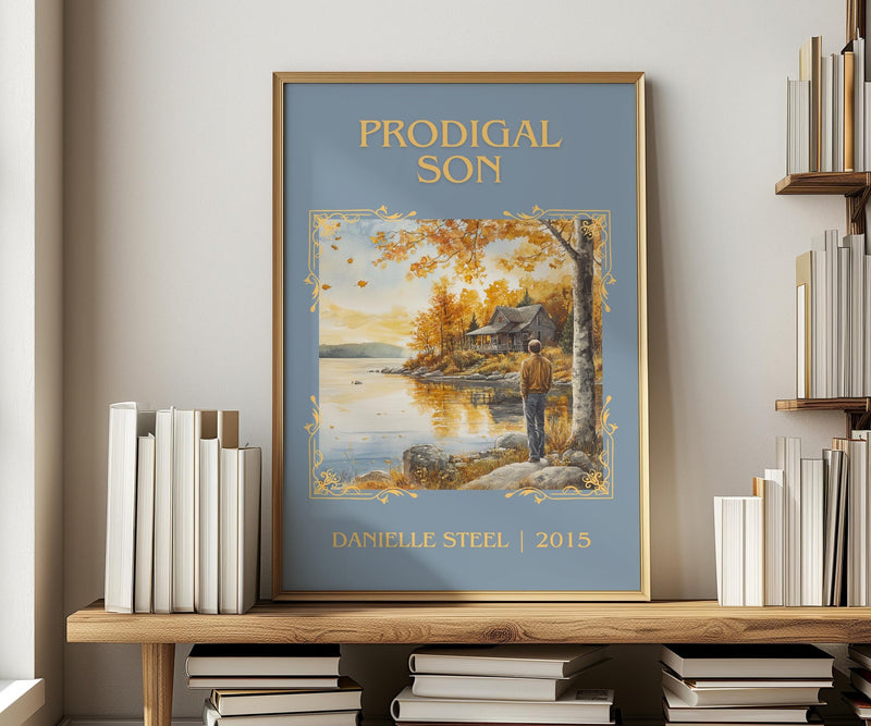 Prodigal Son classic book art print in frame leaning in hallway – romance wall art